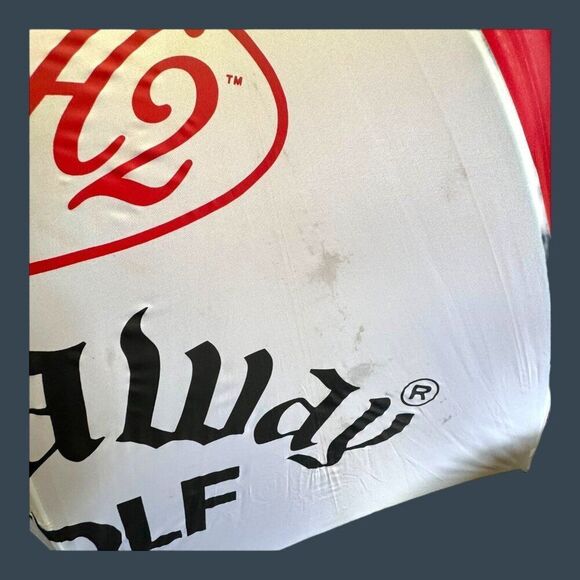 Callaway Big Bertha Golf Logo Umbrella Red/Black/White 64" Wooden Handle READ - Picture 6 of 9